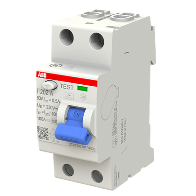 Residual Current Circuit Breaker F200 - 2P - 500 mA - 63 A - Type A