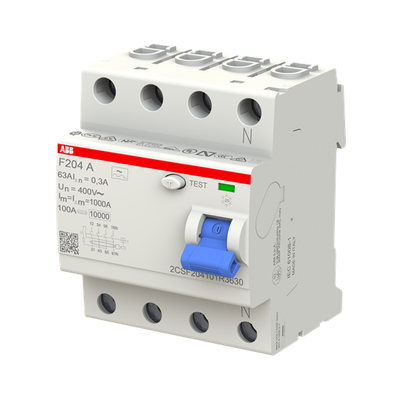 Residual Current Circuit Breaker F200 - 4P - 300 mA - 63 A - Type A