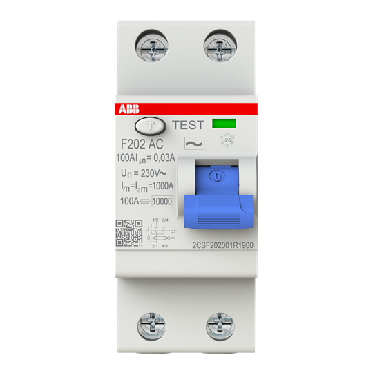 Residual Current Circuit Breaker F200 - 2P - 30 mA - 100 A - Type AC