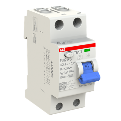 Residual Current Circuit Breaker F200 - 2P - 300 mA - 100 A - Type A