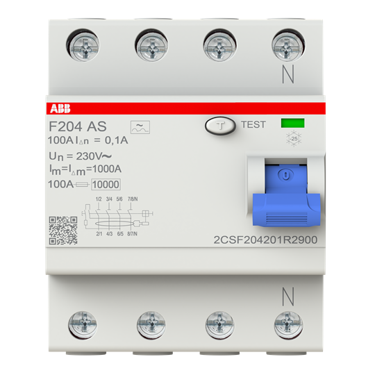 Residual Current Circuit Breaker - 4P - Type A - 100 mA - 100 A