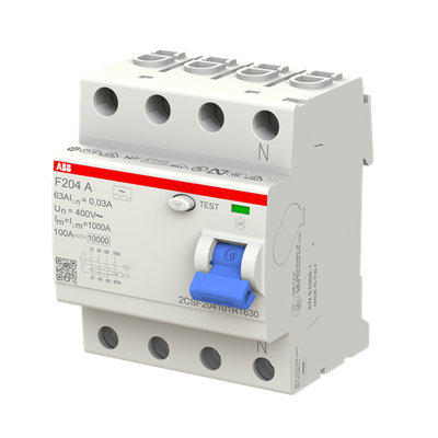 Residual Current Circuit Breaker F200 - 4P - 30 mA - 63 A - Type A