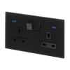 Socket outlet BS Without imprint Silk Black - Millenium