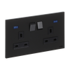 Socket outlet BS Without imprint Silk Black - Millenium