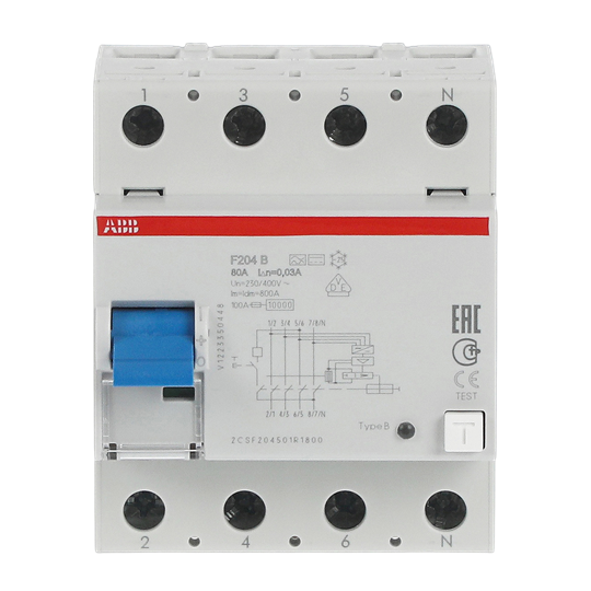 Residual Current Circuit Breaker - 4P - Type B - 30 mA - 80 A