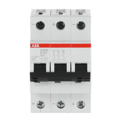 Miniature Circuit Breaker - S200MUC - 3P - 4 A - K - (AC) 10 kA