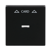 Cover plate with legend Card, Symbol "arrows" for Switch/push button, Hotel card black matt - Platform 63