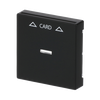 Cover plate with legend Card, Symbol "arrows" for Switch/push button, Hotel card black matt - Platform 63