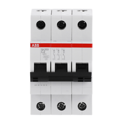 Miniature Circuit Breaker - SH200 - 3P - 2 A - C - (AC) 6 kA