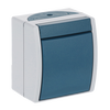 Rocker switch 2-pole switch grey / blue-green - ocean