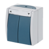 Venetian blind switch with labelling field 1-pole switch 1P grey / blue-green - ocean