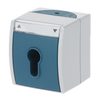 Venetian blind key switch with labelling field 1-pole switch 2P grey / blue-green - ocean