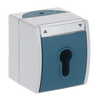 Venetian blind key switch with labelling field 1-pole switch 2P grey / blue-green - ocean