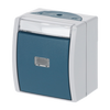 Switch with labelling field Single push button 1P 1NO grey / blue-green - ocean