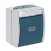 Switch with labelling field Single push button 1P 1NO grey / blue-green - ocean