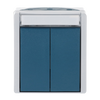 Double push switch with labelling field Series push button 1P 2NO grey / blue-green - ocean