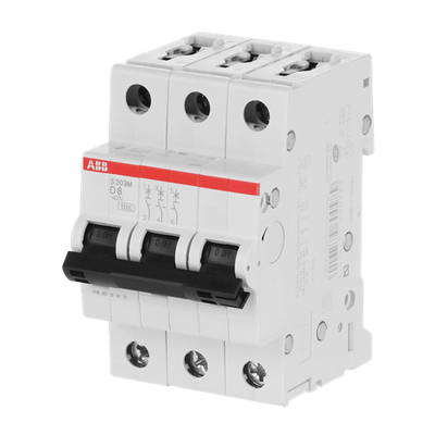 Miniature Circuit Breaker - S200M - 3P - 8 A - D - (AC) 10 kA