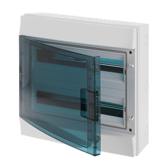 Consumer unit  MISTRAL65, Surface mounted, 36 modules, 2 row(s), IP65,  Door: Single, Plastic, Transparent, Dimensions: 435 mm x 430 mm x 155 mm – Image 3 of 3