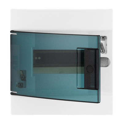 Consumer unit  MISTRAL41F, Hollow wall, 6 modules, 1 row(s), IP41,  Door: Single, Plastic, Transparent, Dimensions: 202 mm x 192 mm x 104 mm