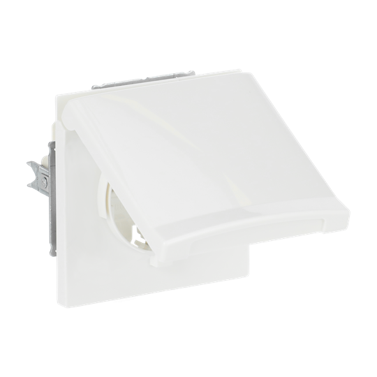SCHUKO® socket insert with Hinged Lid alpine white - Allwetter 44 (IP 44) – Image 3 of 4