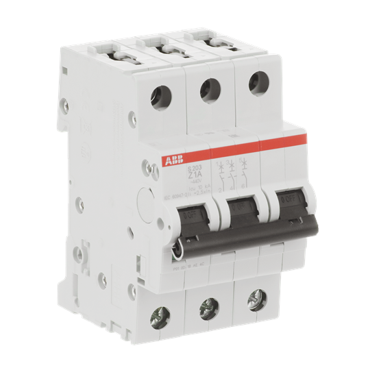 Miniature Circuit Breaker - S200 - 3P - 1 A - Z - (AC) 6 kA