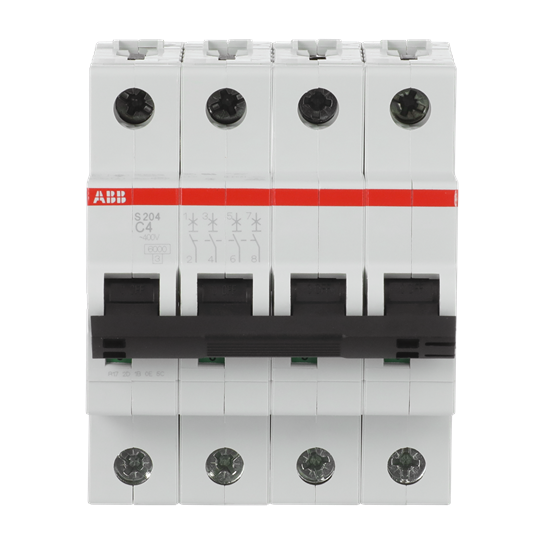 Miniature Circuit Breaker - S200 - 4P - 4 A - C - (AC) 6 kA
