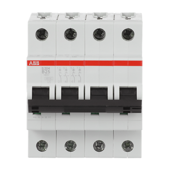 Miniature Circuit Breaker - S200 - 4P - 25 A - B - (AC) 6 kA