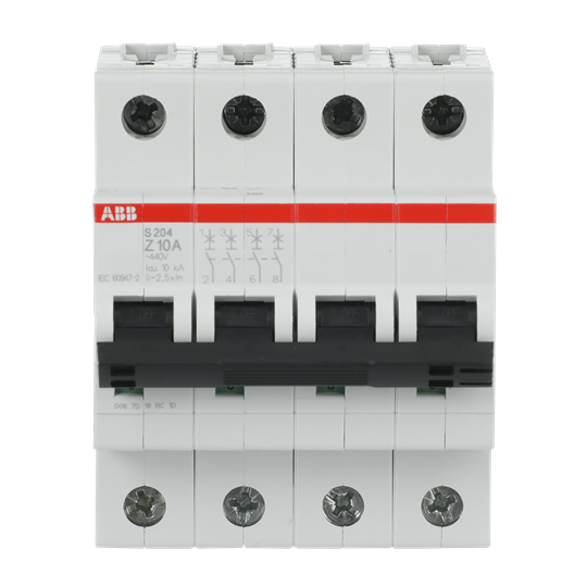 Miniature Circuit Breaker - S200 - 4P - 10 A - Z - (AC) 6 kA
