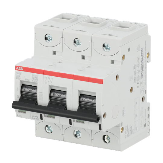 S803P-C80 High Performance Circuit Breaker. C Characteristic. 50kA, 80A, 3P – Image 3 of 3