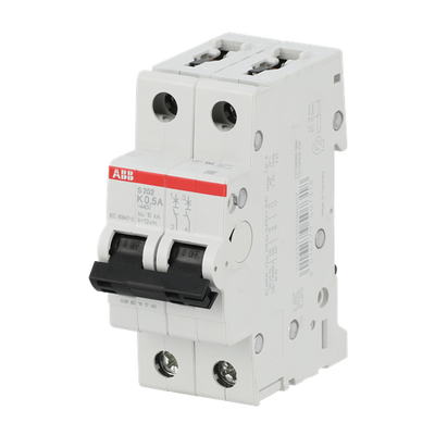 Miniature Circuit Breaker - S200 - 2P - 0.5 A - K - (AC) 6 kA