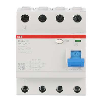 Residual Current Circuit Breaker F200 - 4P - 100 mA - 25 A - Type A