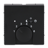 Cover plate with legend Characters 1 ... 6 for Thermostat Turn button black matt - Platform 63