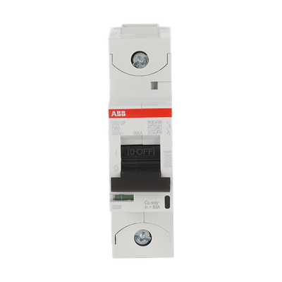 S801P-D80 High Performance Circuit Breaker. D Characteristic. 50kA, 80A, 1P