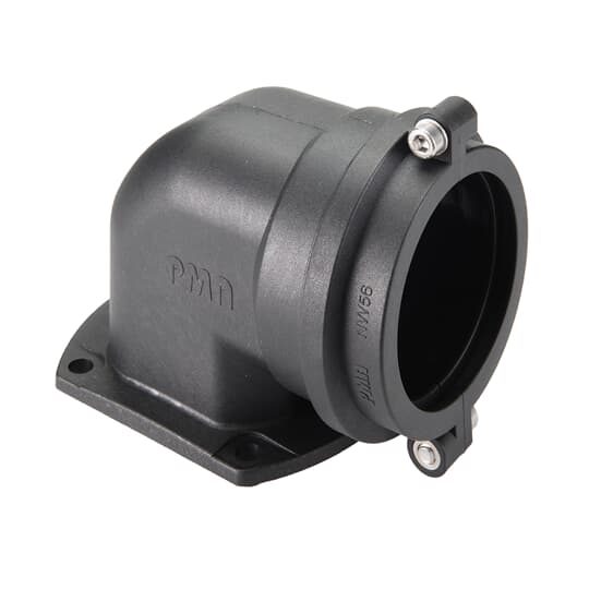 FTNG FLANGE 90deg PA6 NW56  IP68 bl