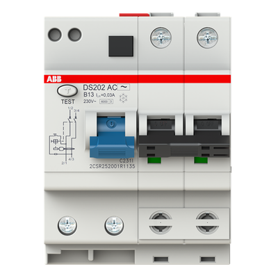 Residual Current Circuit Breaker with Overcurrent Protection DS200 - 2P - 30 mA - 13 A - B - Type AC
