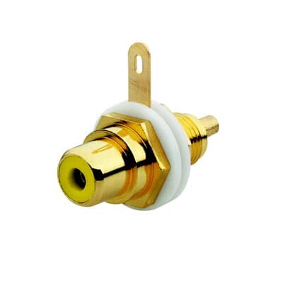 Cinch-Jack Communication adapter Straight version 2gang yellow