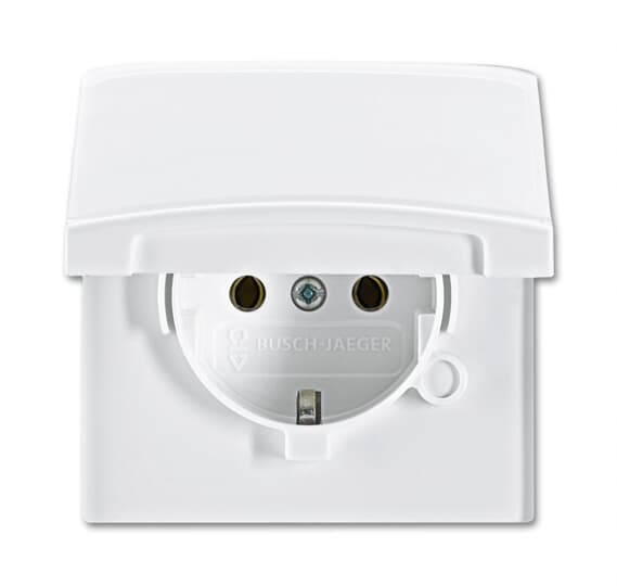 Socket Outlets with Hinged Lid alpine white - Allwetter 44 (IP 44)