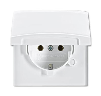 Socket Outlets with Hinged Lid alpine white - Allwetter 44 (IP 44)