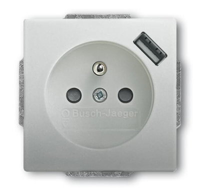 Earthpin/USB socket outlet
