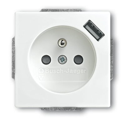 Earthpin/USB socket outlet