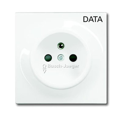 Socket insert with earthing pin, legend Data champagne metallic - impuls