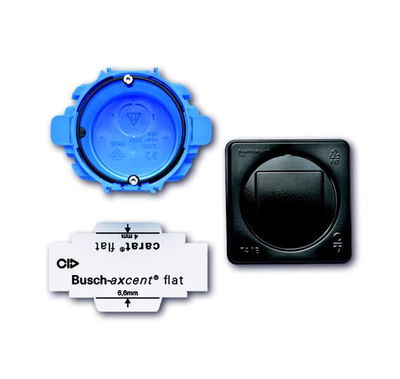 Mounting box set 4 gang with Plastering moulding tool, positioning device, RFID-chip blue - carat