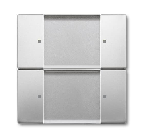 Wall sensor 2-gang 2 channel Wireless stainless steel - Pure Stainless Steel