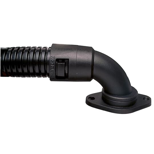 90D FL SWL PA66 FITTING 21MM-BL