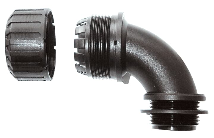90D PA66 FITTING M32 32MM-BL