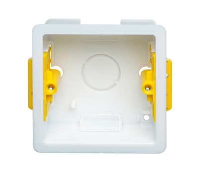 1 Gang Dry Lining Installation Box with Adjustable Lugs 35mm