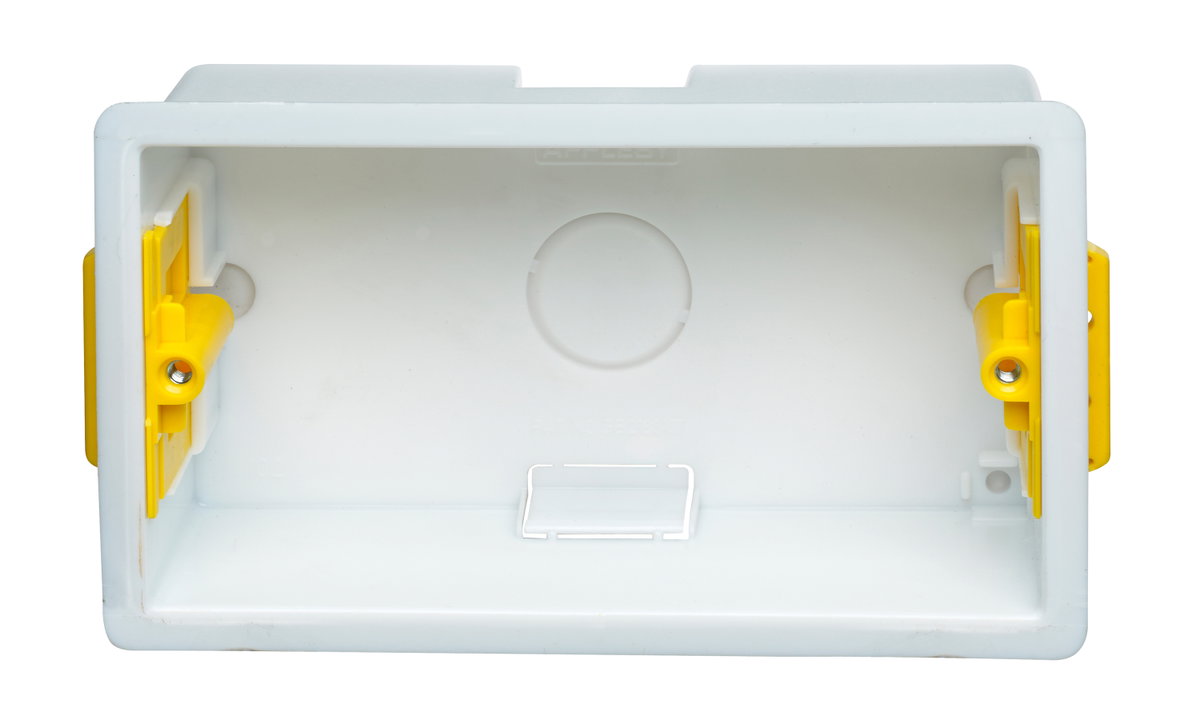 2 Gang Dry Lining Installation Box with Adjustable Lugs 47mm