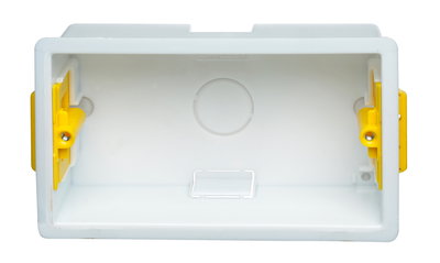 2 Gang Dry Lining Installation Box with Adjustable Lugs 47mm