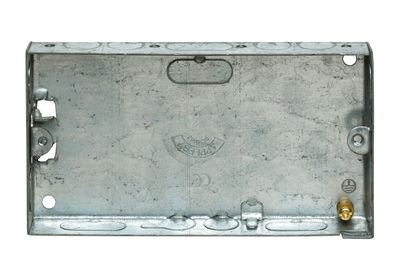 2 Gang Adjustable Lug Flush Steel Installation Box 16mm Depth