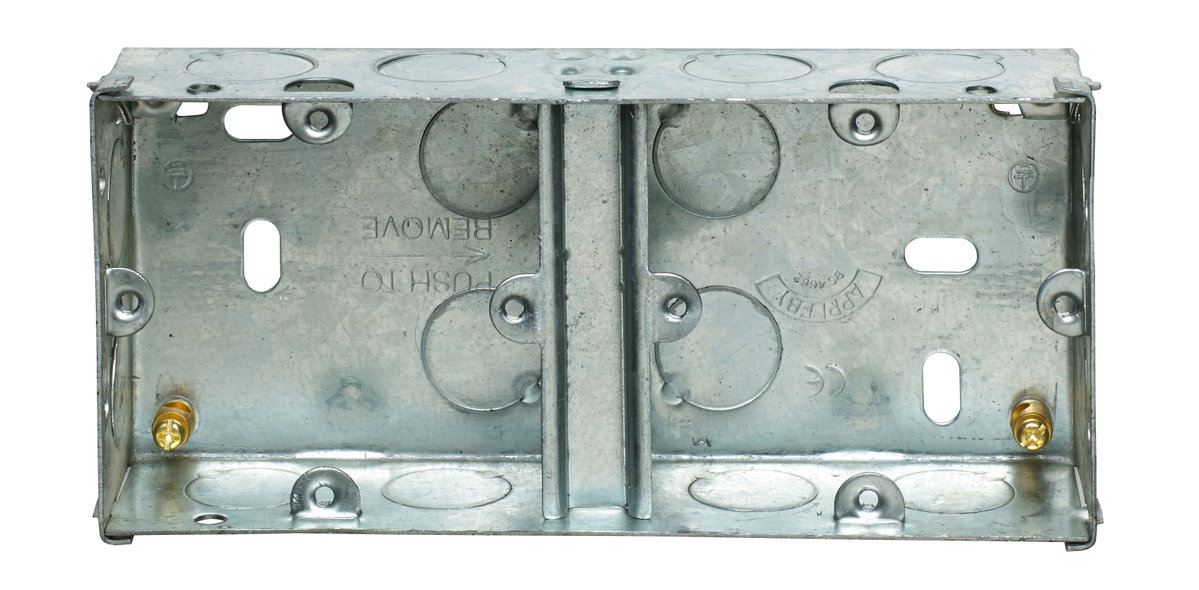 Dual 1 Gang Flush Steel Installation Box 35mm Depth